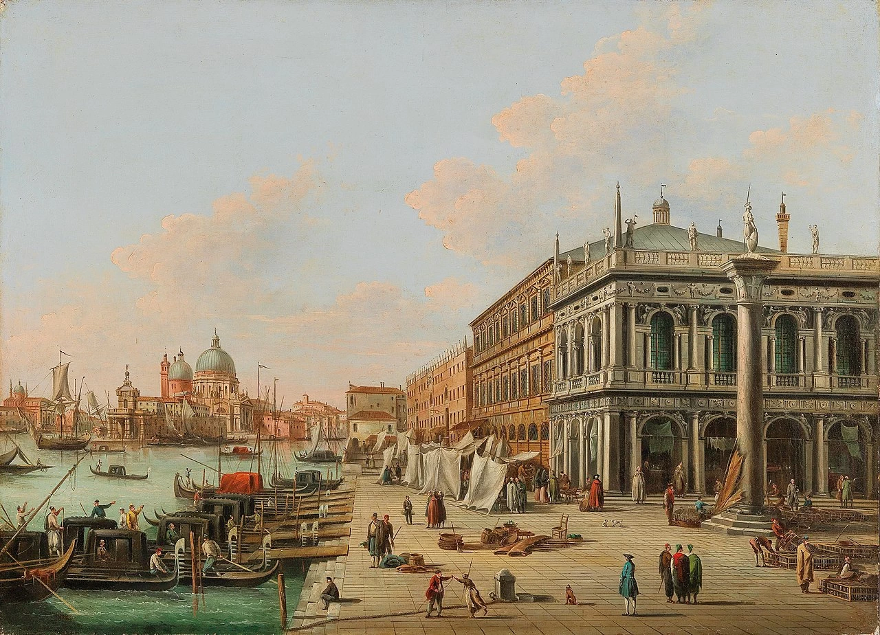 Il Molo presso la Biblioteca Marciana di fronte all'ingresso del Canal Grande, Venezia